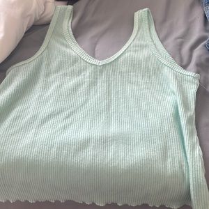 Mint ribbed tank top